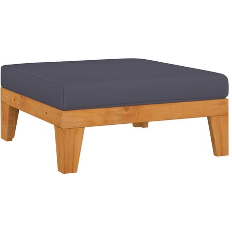 FIMEI Repose-pied sectionnel avec coussin gris foncé Bois d'acacia (1/5)