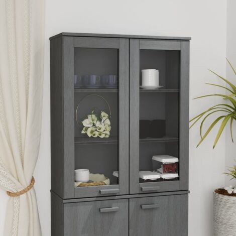 FIMEI Dessus de buffet Gris foncé 85x35x100 cm Bois massif de pin (1/5)