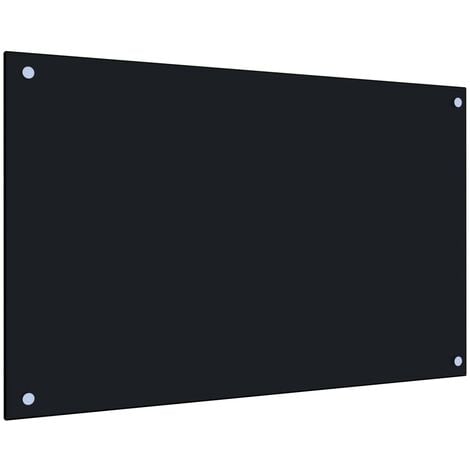 FIMEI Dosseret de cuisine Noir 80 x 50 cm Verre trempé