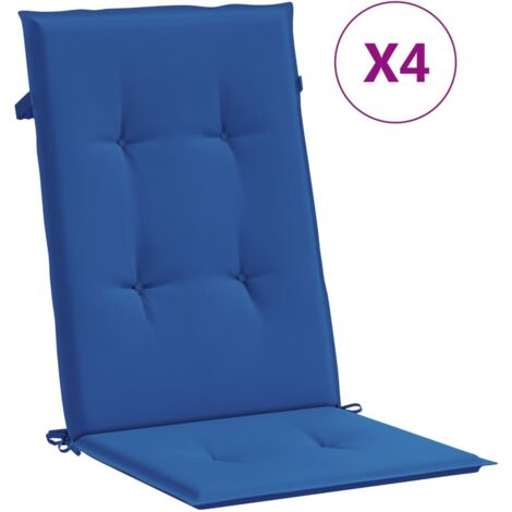 FIMEI Coussins de chaise de jardin 4 pcs Bleu royal 120x50x3 cm (1/5)