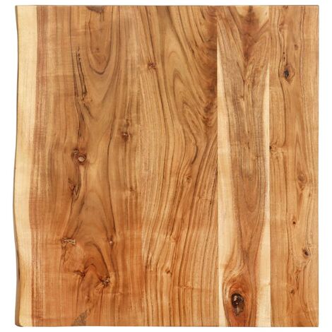 Dessus de meuble-lavabo en bois d'acacia massif 58x55 cm – Épaisseur 38 mm – Bord de bois vivant – Pour salle de bain – Hommoo