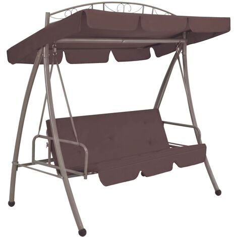FIMEI Balancelle convertible d'extérieur avec auvent Café (1/5)