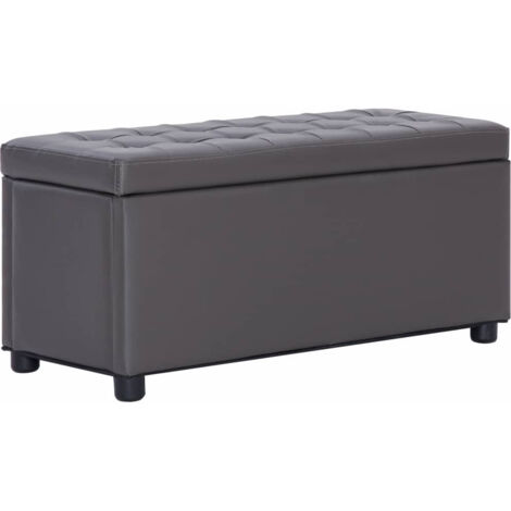 FIMEI Pouf de rangement 87,5 cm Gris Similicuir (1/5)