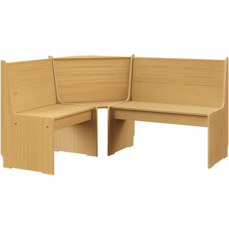 FIMEI Banc d'angle 151 cm Bois de pin solide Marron miel (1/5)