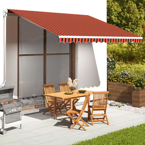 FIMEI Tissu de remplacement pour auvent Orange et marron 4x3,5 m (1/5)