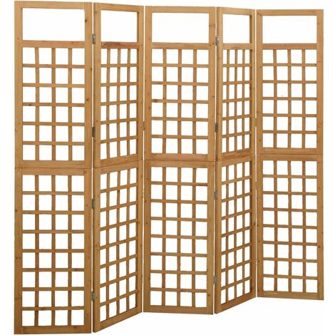 FIMEI Cloison de séparation à 5 panneaux Bois de pin 201,5x180 cm (1/5)