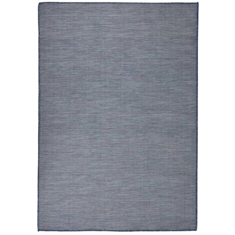 FIMEI Tapis à tissage plat d'extérieur 140x200 cm Bleu (1/5)