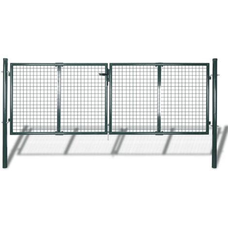 FIMEI Portail de clôture Acier 306x150 cm Vert (1/5)