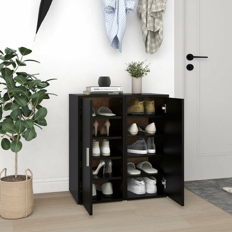 FIMEI Armoires à chaussures 2 pcs Noir 32x35x70 cm Aggloméré (1/5)