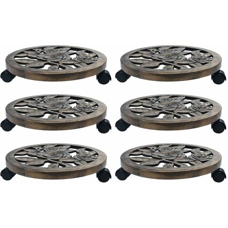 FIMEI Chariots pour plantes 6 pcs Bronze 38 cm Plastique (1/5)