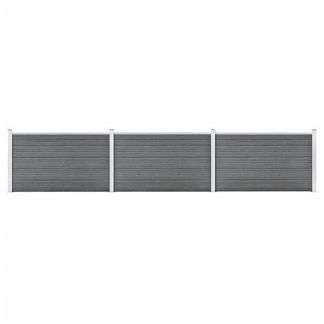 FIMEI Clôture de jardin WPC 526x106 cm Gris