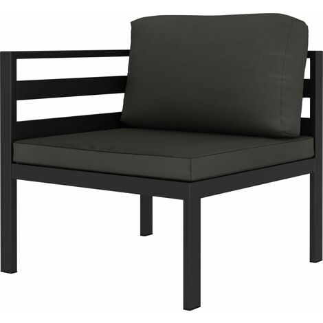 FIMEI Canapé d'angle sectionnel avec coussins Aluminium Anthracite (1/5)