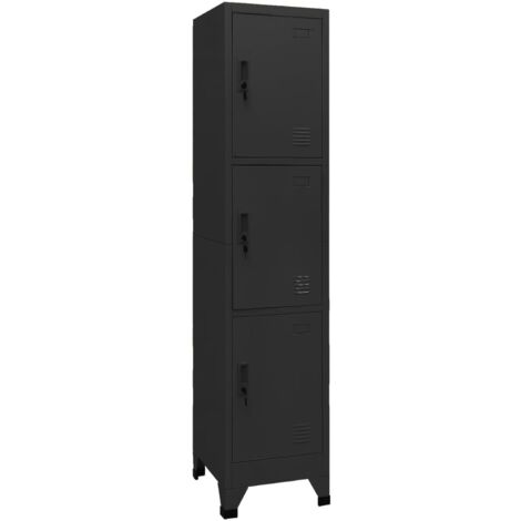 FIMEI Armoire à casiers Noir 38x45x180 cm Acier (1/5)