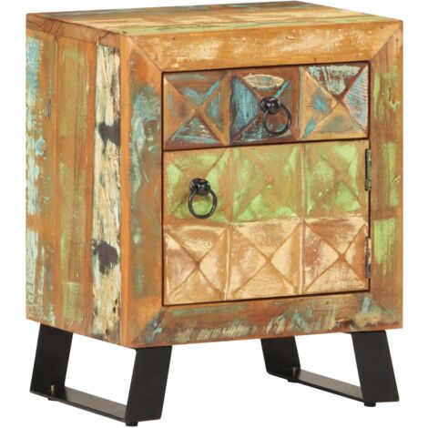 Furniture Limited - Table de chevet 40 x 30 x 50 cm Bois de récup (1/5)
