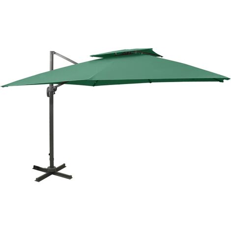 FIMEI Parasol déporté à double toit 300x300 cm Vert (1/5)