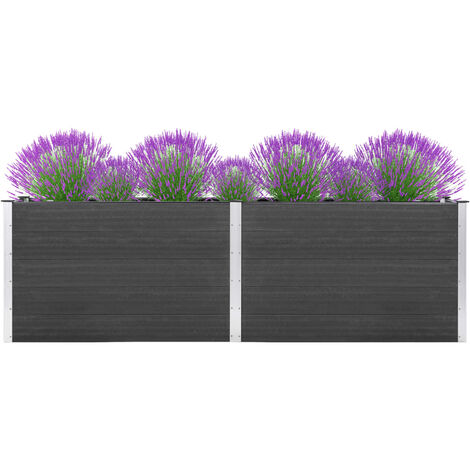 FIMEI Lit surélevé de jardin 200x100x91 cm WPC Gris (1/5)