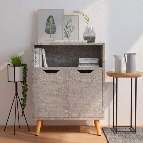FIMEI Buffet Gris béton 60x30x72 cm Aggloméré (1/5)
