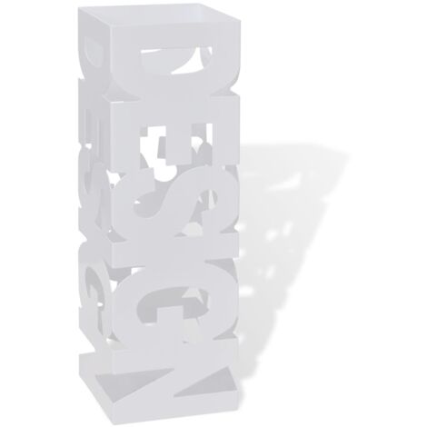 FIMEI Porte-parapluie carré à rangement Blanc Acier 48,5 cm (1/5)