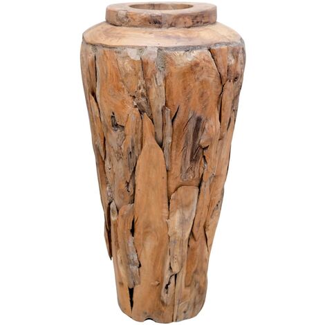 FIMEI Vase de décoration 40 x 60 cm Bois de teck solide (1/5)