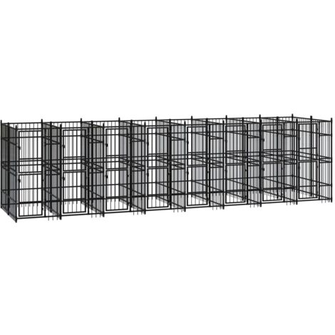 FIMEI Chenil d'extérieur pour chiens Acier 14,75 m² (1/5)