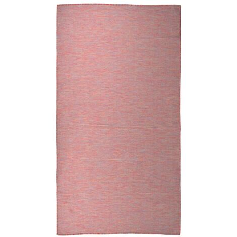 FIMEI Tapis à tissage plat d'extérieur 80x150 cm Rouge (1/5)