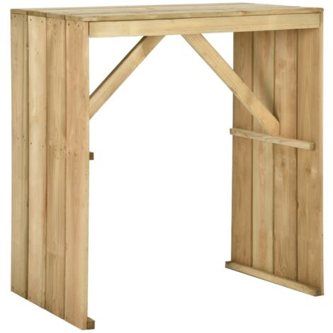 FIMEI Table de bar 100x60x110 cm Bois de pin imprégné (1/5)