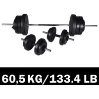 FIMEI Kit de barre d'haltère et 2 haltères 605kg
