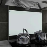 FIMEI Dosseret de cuisine Blanc 80 x 50 cm Verre trempé