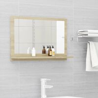 FIMEI Miroir de salle de bain Chêne sonoma 60x10,5x37 cm Aggloméré