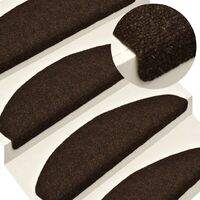 FIMEI Tapis d'escalier autocollants 15pcs Marron 65x21x4cm Aiguilleté