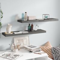 FIMEI Étagère murale flottante 2 pcs Gris brillant 90x23,5x3,8 cm MDF
