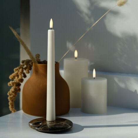 Lot de 2 chandelles LED 2.3x20cm Uyuni Blanc