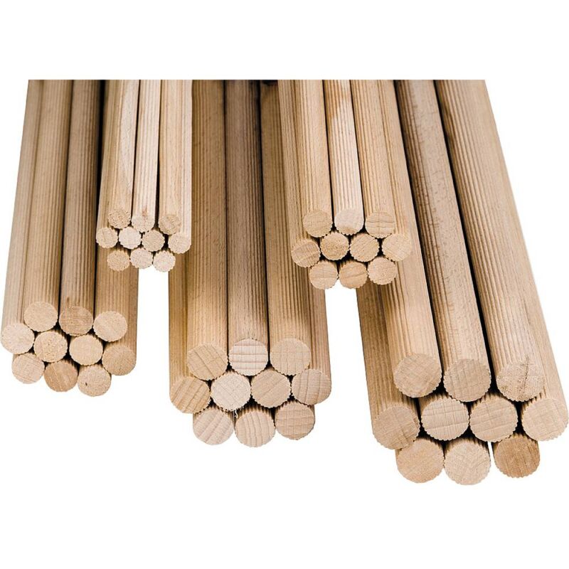 SET 16 PZ. TASSELLI 10MM IN LEGNO PIOLI TENONI SPINE FERRAMENTA