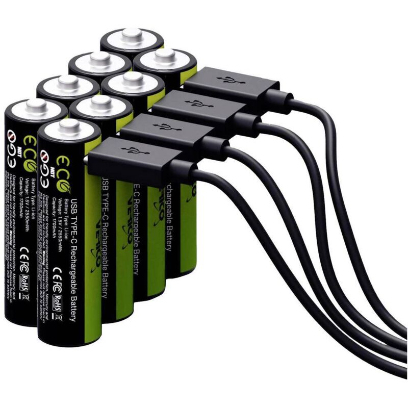 GP Batteries Cavo USB-C 1 Metro: Intrecciato, Compatibile USB-A A USB-C, Colore Nero E Verde