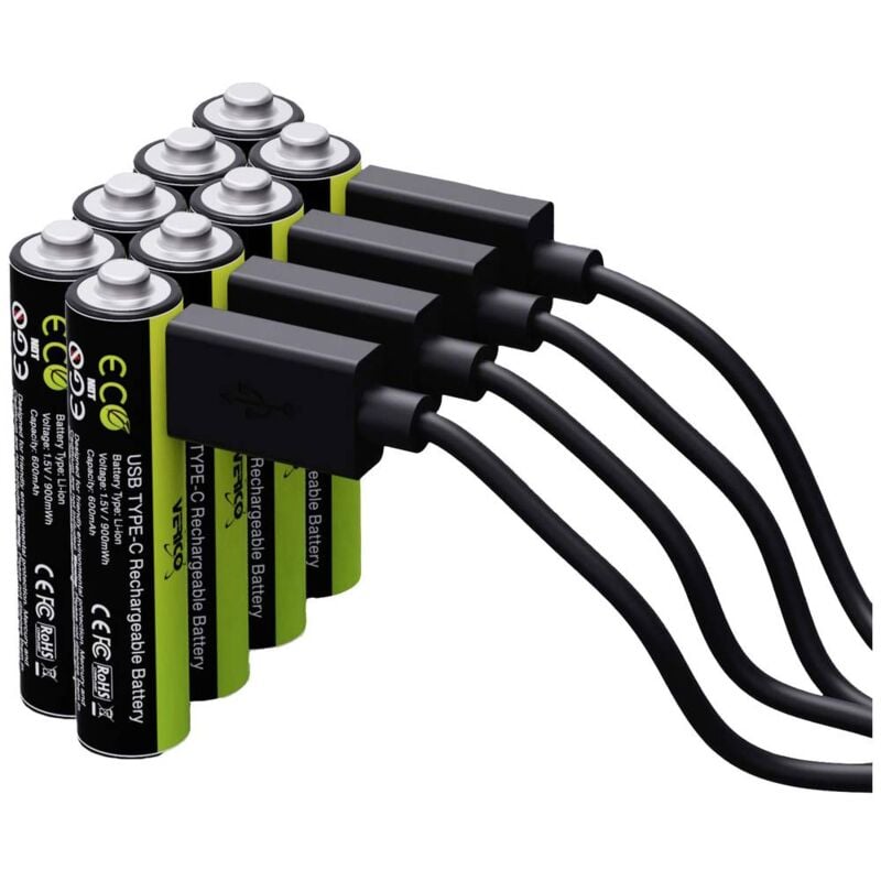Vhbw caricabatterie da 8 compatibile con batterie ricaricabili AA / AAA,  pile, batterie Li-Ion - caricabatterie micro USB