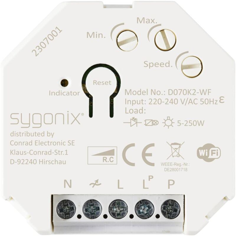 Sygonix SY-5775566 Dimmer da incasso Adatto per lampadina: Lampadina LED,  Lampadina ad incandescenza, Lampadina alogena