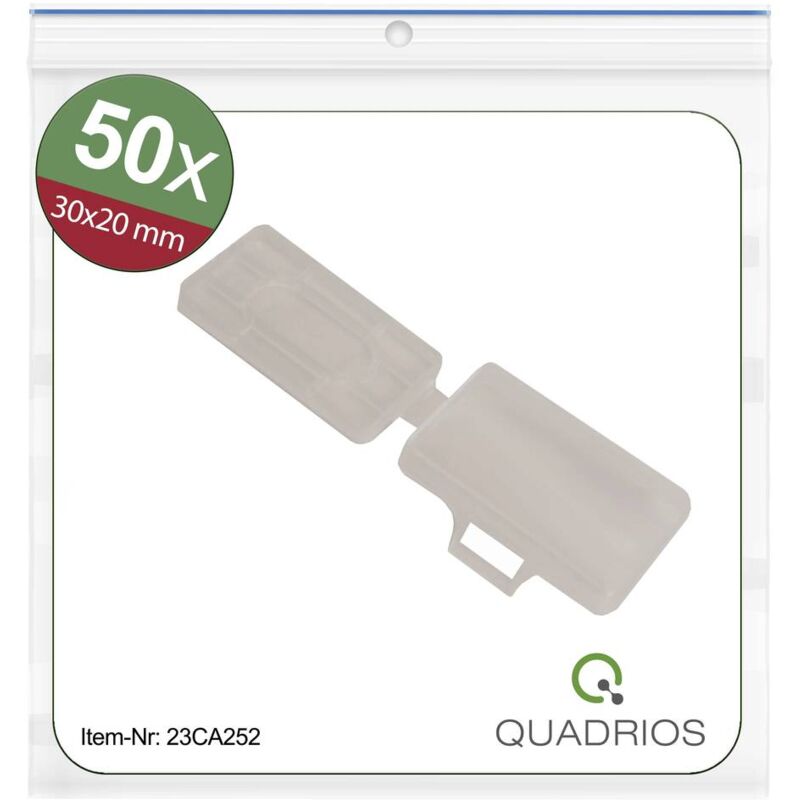 Quadrios 23CA252 23CA252 Porta etichette Tipo di montaggio: fascette  Superficie stampabile: 18 x 30 mm Trasparente Nume