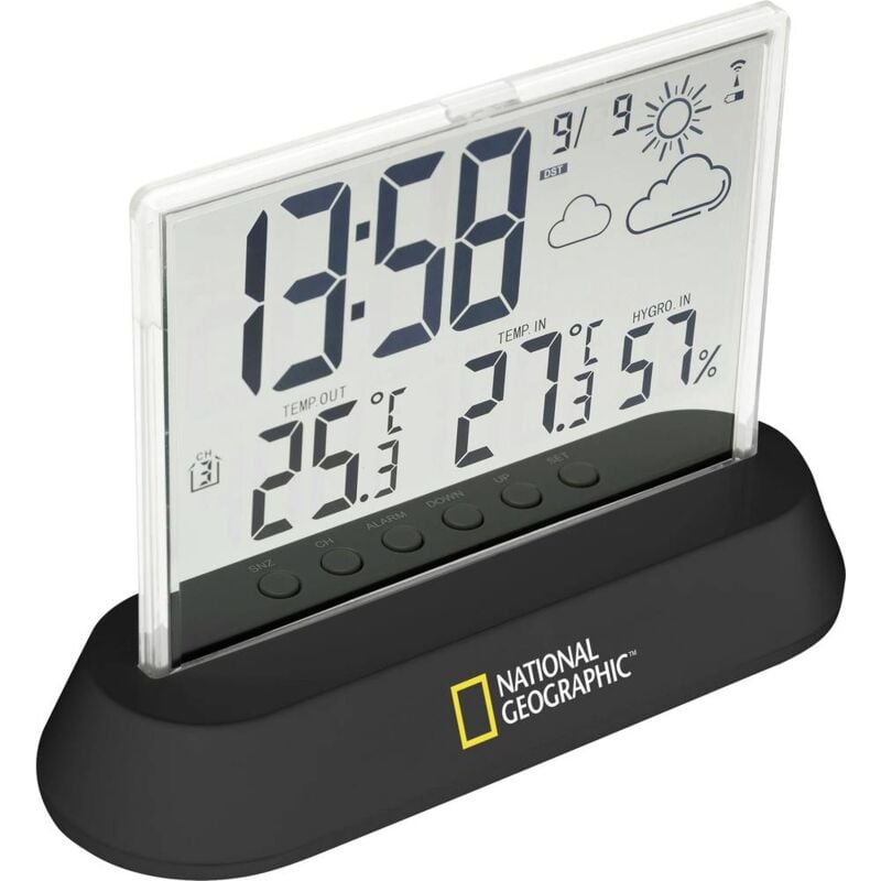 Stazione Meteo Con Sensore Esterno, Stazione Meteorologica Wireless con  Sveglia, Stazione Meteo Wifi Wireless Con Sveglia, Display Lcd Ora, Data,  Temperatura E Umidità, Previsioni Del Tempo : : Giardino e  giardinaggio