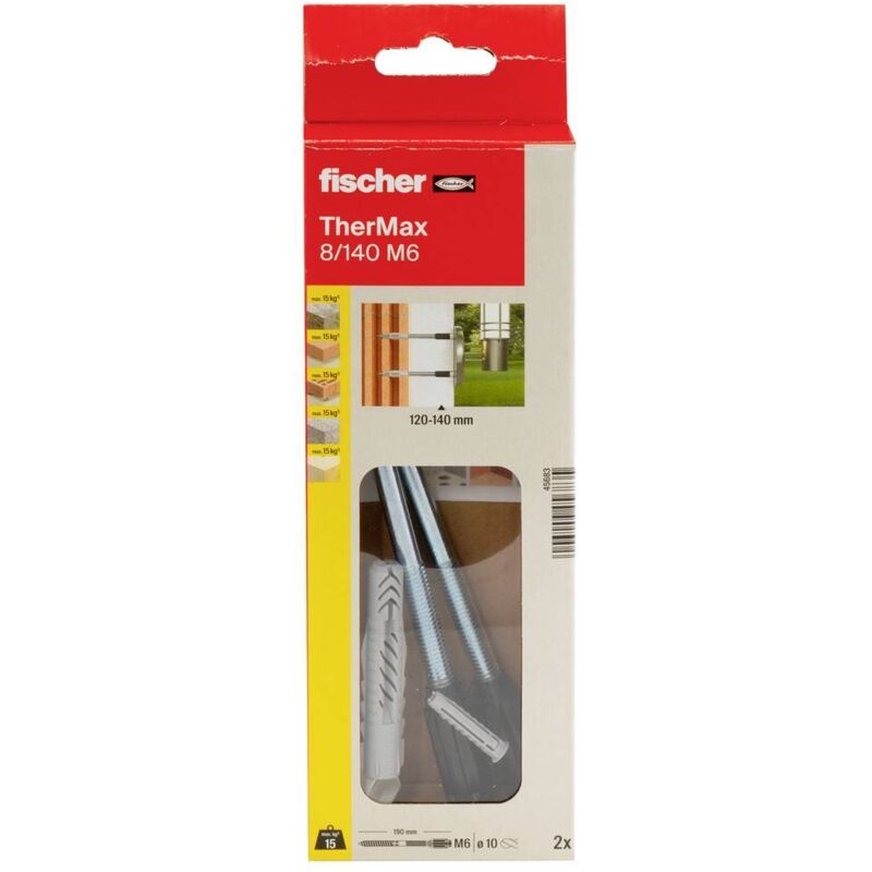 Fischer Thermax 8/140 M6 - Sistema Di Montaggio A Distanza Termico Per Isolamento