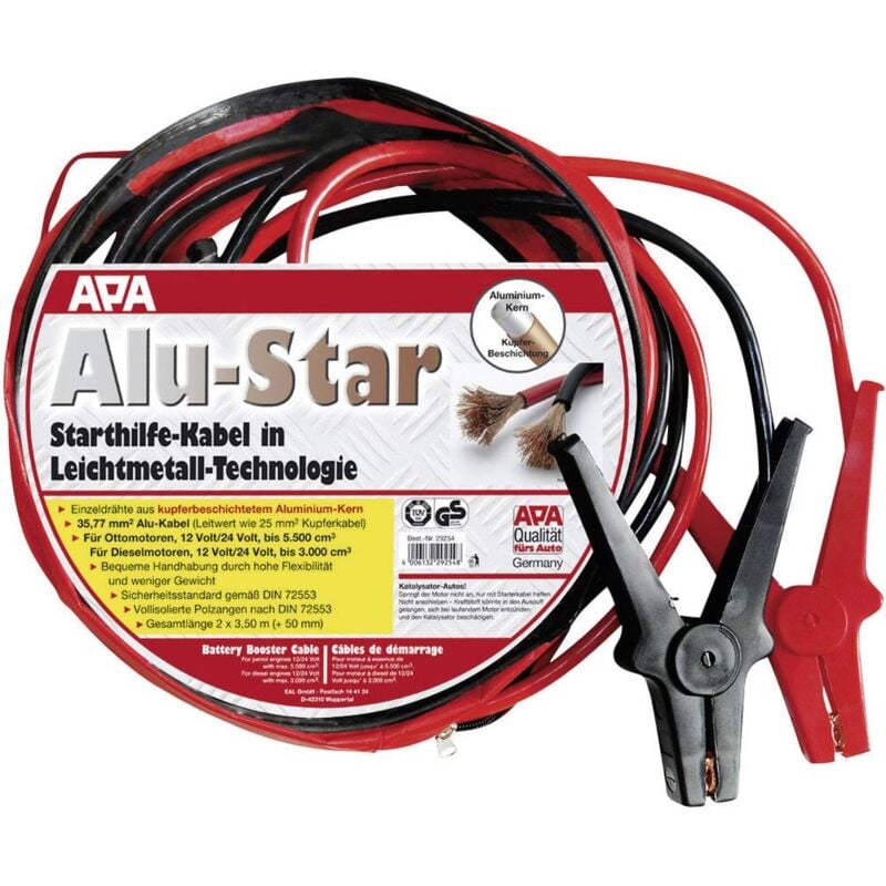 APA Starthilfekabel Alu-Star 36 mm² Cavi batteria per avviamento demergenza  40 mm² Alluminio (ramato) 3.50 m con pinze