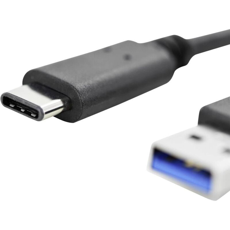 Digitus Cavo USB USB 3.2 Gen1 (USB 3.0) Spina USB-A, Spina USB-C® 1.00 m  Nero tondo, connettore applicabile su entrambi