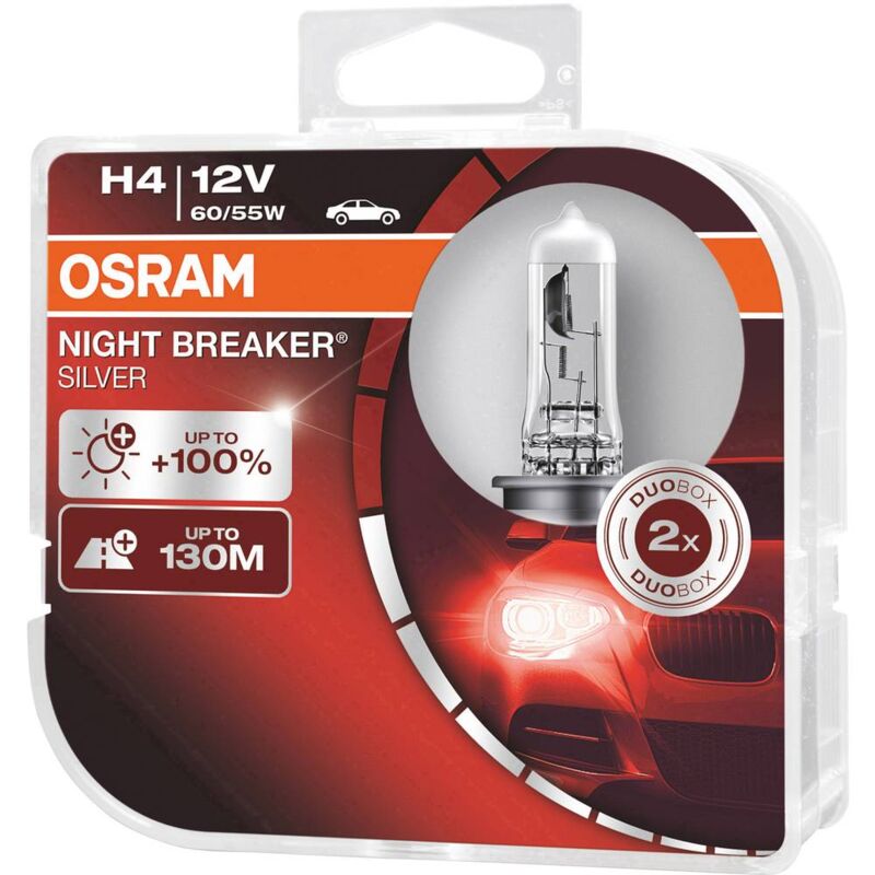 OSRAM 64193NBS-HCB Lampadina alogena Night Breaker® Silver H4 60/55 W 12 V