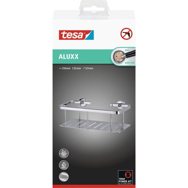 tesa 40200-00000-00 ALUXX Cestino doccia angolare Colla Cromo (lucido)