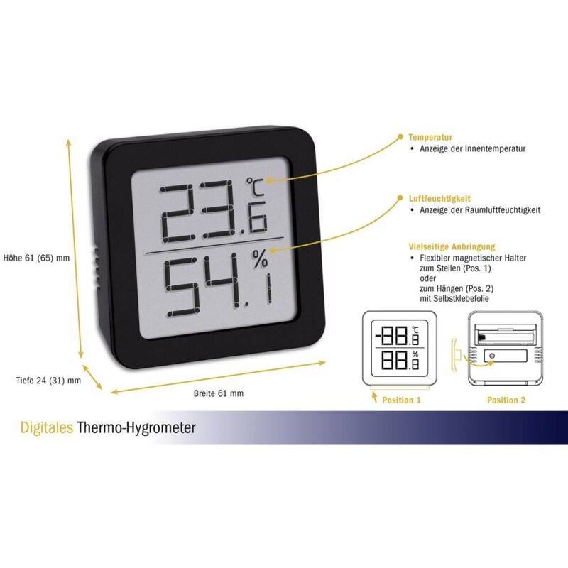 TERMOMETRO DIGITALE PER FRIGORIFERO E CONGELATORE -30°C + 50°C TFA