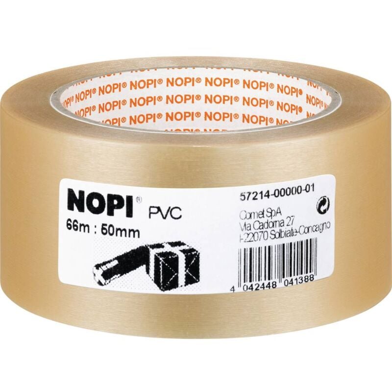 Nopi PVC 57214-00000-01 Nastro da imballo Trasparente (L x L) 66 m x 50 mm  1 pz.