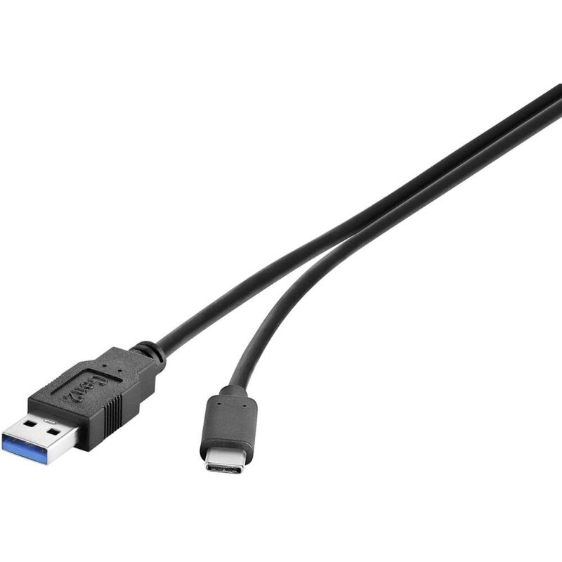Renkforce Cavo USB USB 3.2 Gen1 (USB 3.0) Spina USB-A, Spina USB-C® 0.30 m  Nero contatti connettore dorati RF-3241262