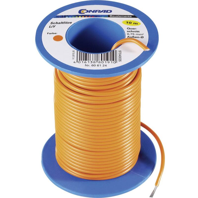 TRU COMPONENTS 1566832 Cavo per cablaggi LiY 1 x 0.14 mm² Giallo 10 m