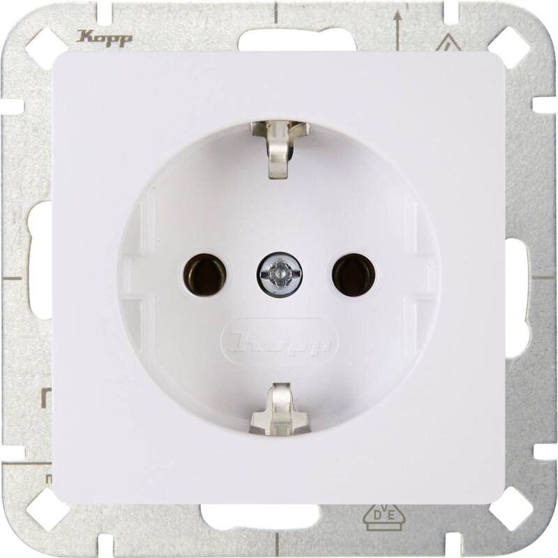 Kopp Presa Elettrica Con Messa A Terra E Protezione Contatti – Colore Artico, Modello 923413082 Per Installazione Domestica
