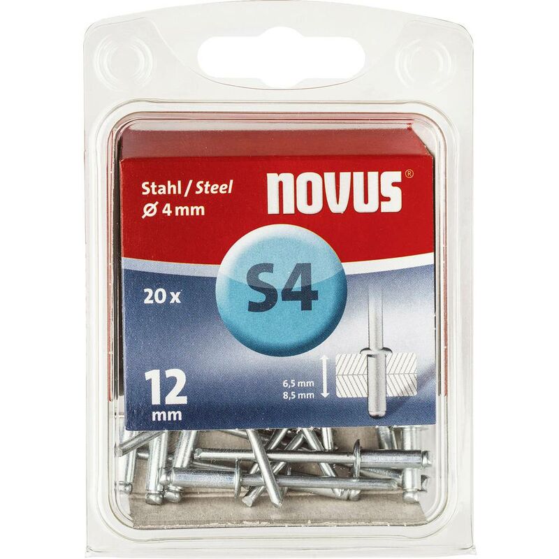 Novus 103737600 Rivetto (Ø x L) 4 mm x 12 mm Acciaio Acciaio 20 pz.