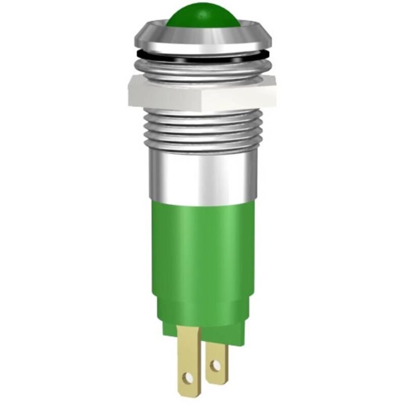 BeMatik - Luce pilota a LED 8mm 12VDC Lampada spia di colore verde